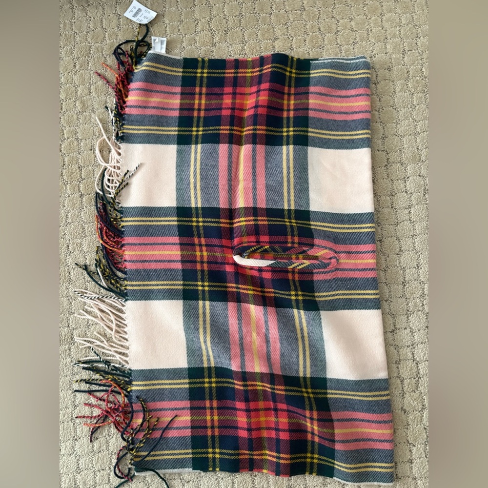 NWT J. Crew Multicolor Plaid Scarf Shall